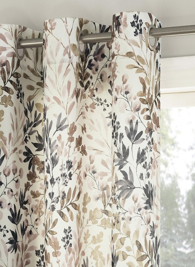 No. 918 Amelie Botanical Print Energy Saving Grommet Curtain Panel, 48" x 84", Blush - Image 1