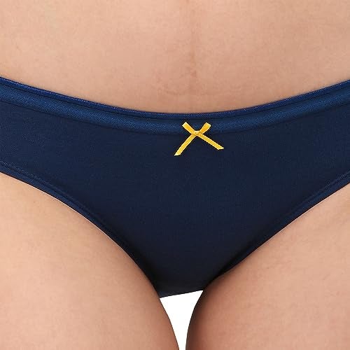 SOIE Women Mid Rise Medium Coverage Solid and Printed Cotton Stretch Brief Panty Combo Pack of 6 Multicolor (6BF-20 Pack 8 M) - Image 4