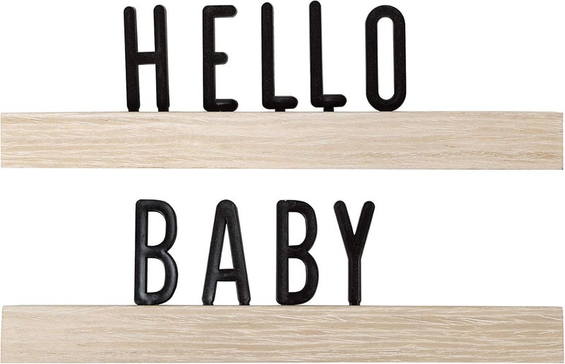pearhead Wooden Letter Ledge Set, Letterboard Ledge Baby Keepsake, Photo Sharing Prop - Image 1