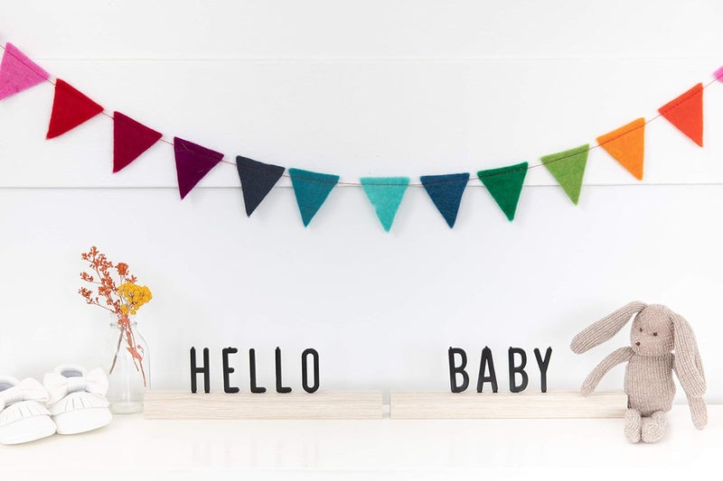 pearhead Wooden Letter Ledge Set, Letterboard Ledge Baby Keepsake, Photo Sharing Prop - Image 3
