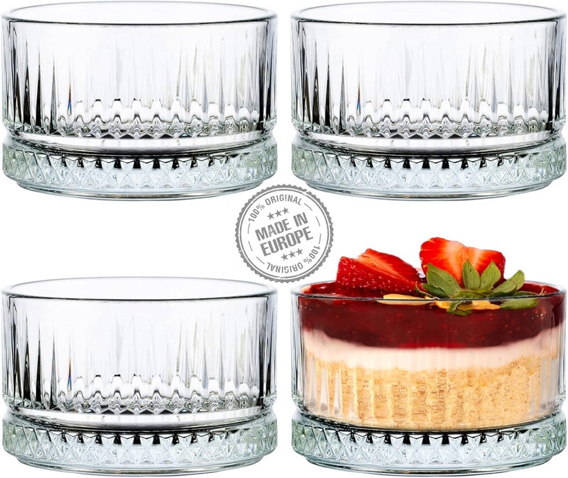 Crystalia Crystal Bowls Set for Kitchen Prep Glass Pinch Bowls for Cooking and Serving Great for Salad Sauce Dipping Dessert and Side Dishes Set of 4 - Image 1