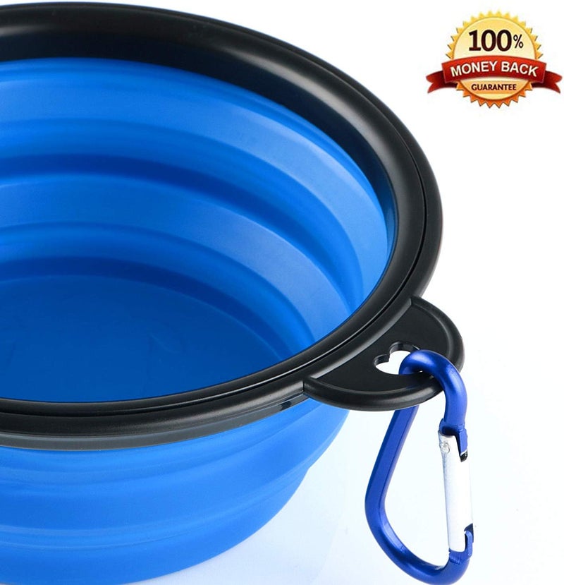 MXZONE 3 Collapsible Silicone Dog Bowl, Foldable Expandable Cup Dish for Small Pet Cat Food Water Feeding Portable Travel Bowl, Pet ID-Tag - Image 4