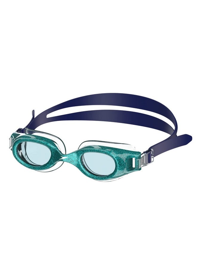 speedo نظارات سباحة للأطفال من الجنسين من Hydrospex بعمر 6 إلى 14 عامًا، مينا زرقاء لامعة Celeste  - Image 2