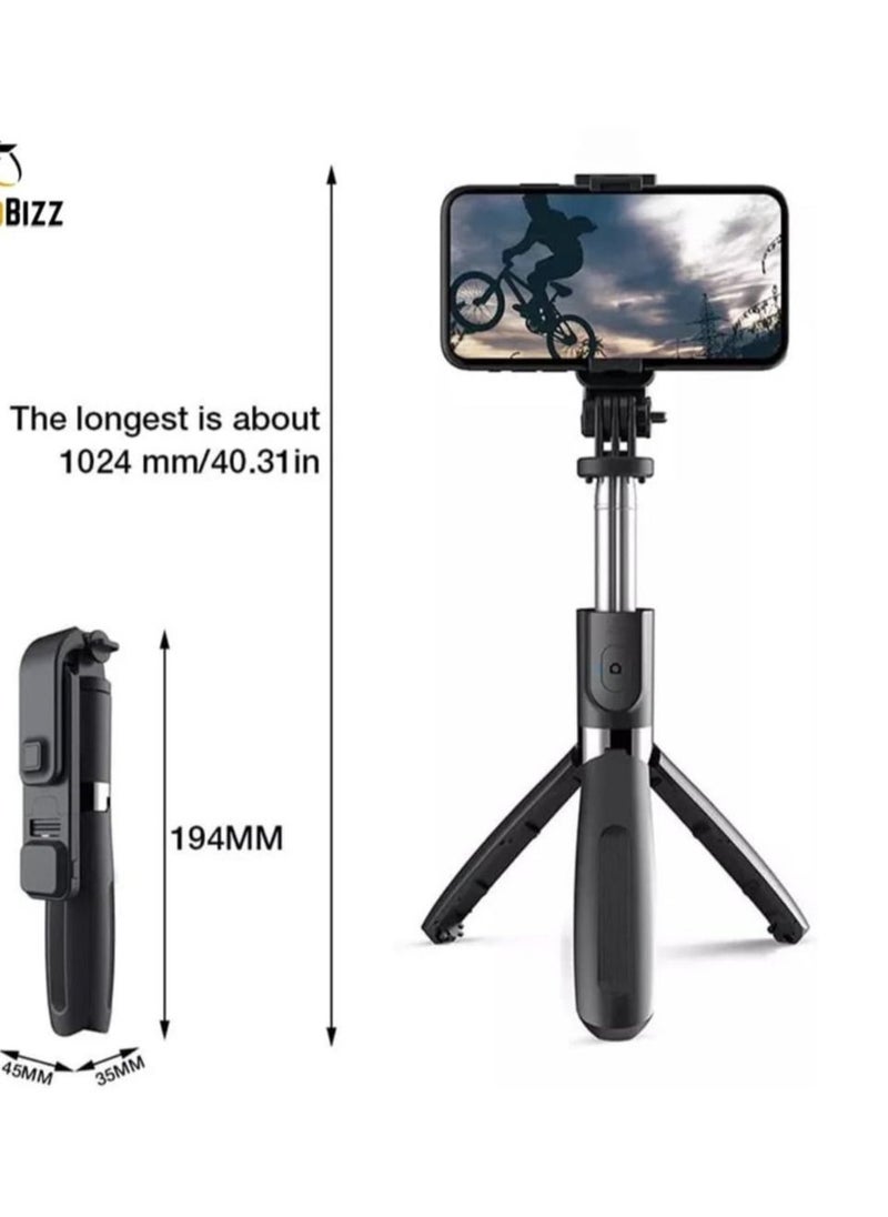Foldable Tripod Monopod Selfie Stick Blue tooth With Wireless Button Shutter Selfie Stick With LED For iOS Android