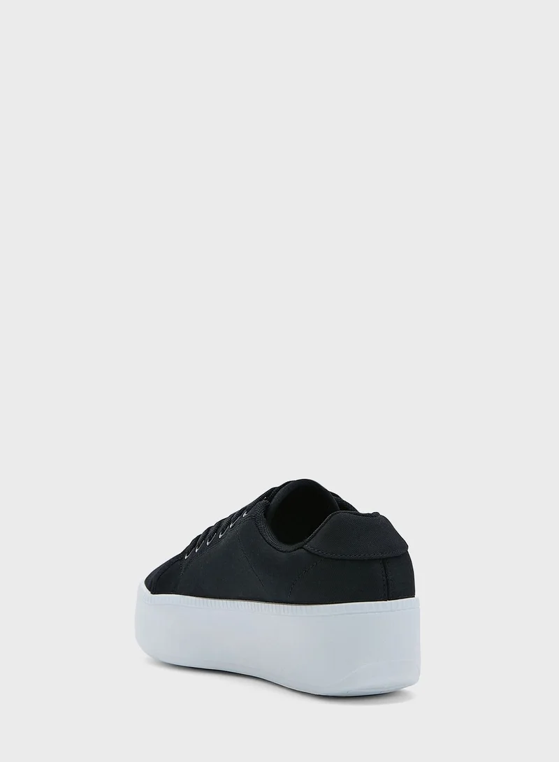 Truffle Black Platform Canvas Sneakers