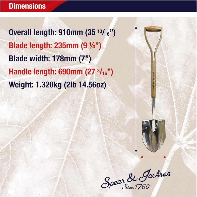 Spear  Jackson 4650PS Traditional Stainless Planting Spade, Brown - Image 5