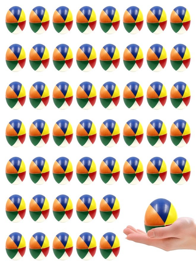 Odowalker 50 Pcs Mini Beach Balls Bulk, 2.5 Inch Small Rainbow Blow Up Beach Balls, Bulk Squeeze Mini Pool Balls for Birthday Beach Parties, Hawaiian Parties, Summer Water Games (Bright Colors) - Image 1