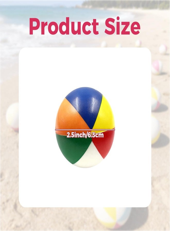 Odowalker 50 Pcs Mini Beach Balls Bulk, 2.5 Inch Small Rainbow Blow Up Beach Balls, Bulk Squeeze Mini Pool Balls for Birthday Beach Parties, Hawaiian Parties, Summer Water Games (Bright Colors) - Image 2