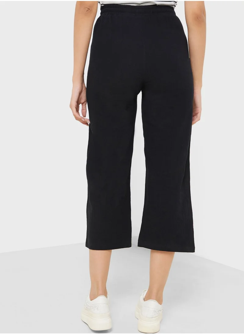 جينجر Elasticised Waist Wide Fit Pants