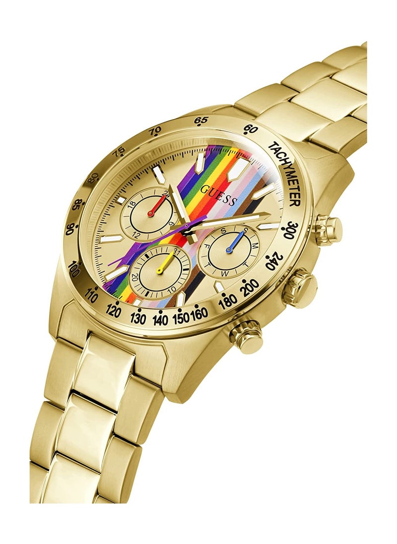 GUESS Men's Analog Round Shape Stainless Steel Wrist Watch GW0434G1 - 42 Mm  - Image 3