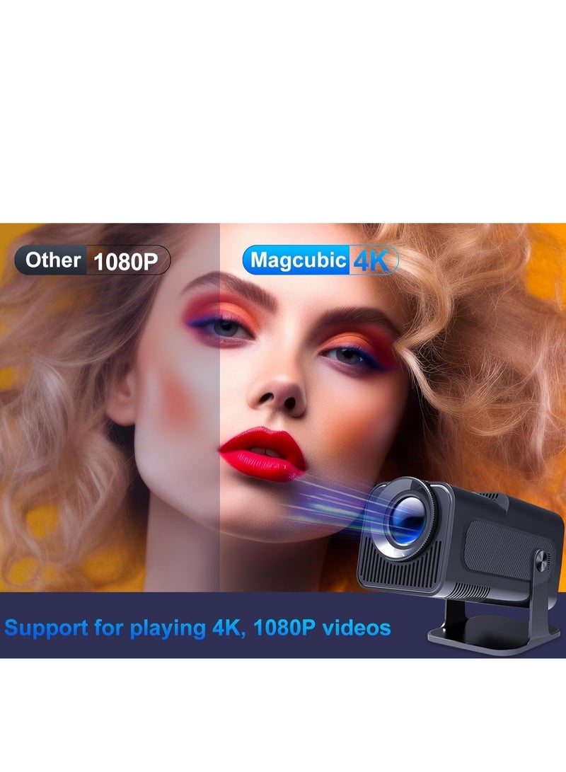 JAJEEK Mini Portable Auto Keystone Projector – 4K FHD 1080P, 10000 Lumens, WiFi 6, BT 5.0, 180° Rotation, Built-in Android 11.0, Compact Smart Projector for Home & Office  - Image 2