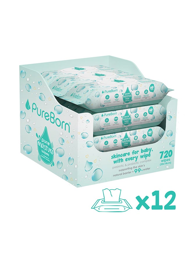 PureBorn Pure Moisture Water wipes with Prebiotic And Probiotic Complex - Image 2