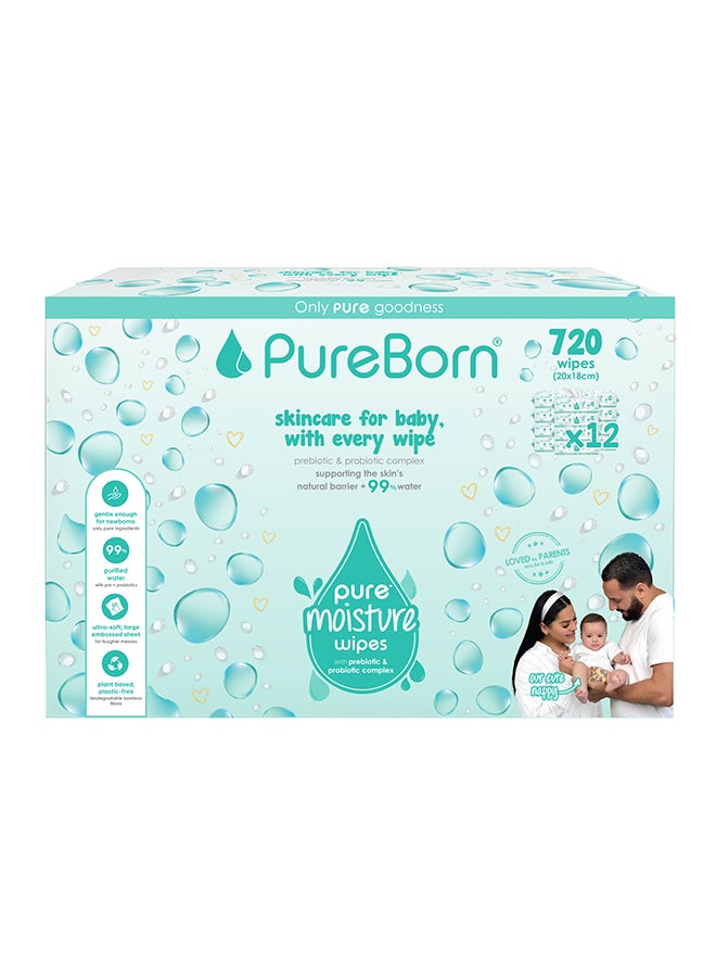 PureBorn Pure Moisture Water wipes with Prebiotic And Probiotic Complex - Image 1