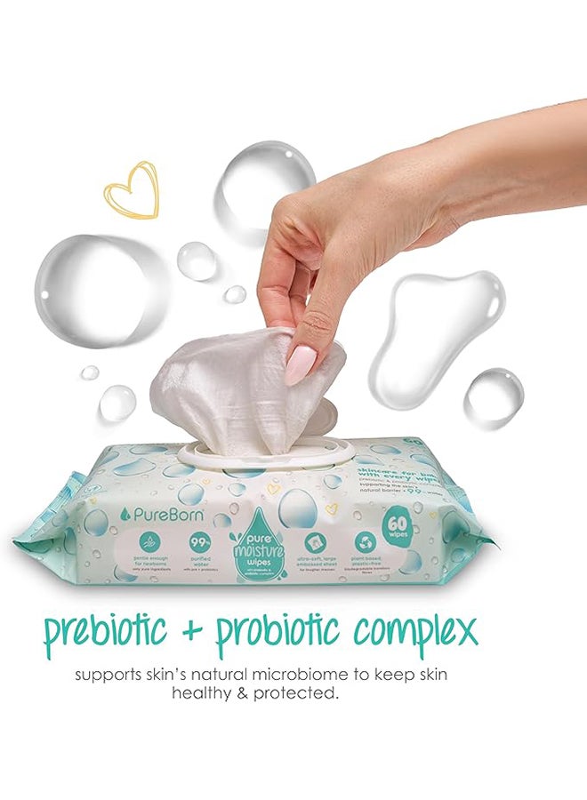 PureBorn Pure Moisture Water wipes with Prebiotic And Probiotic Complex - Image 4