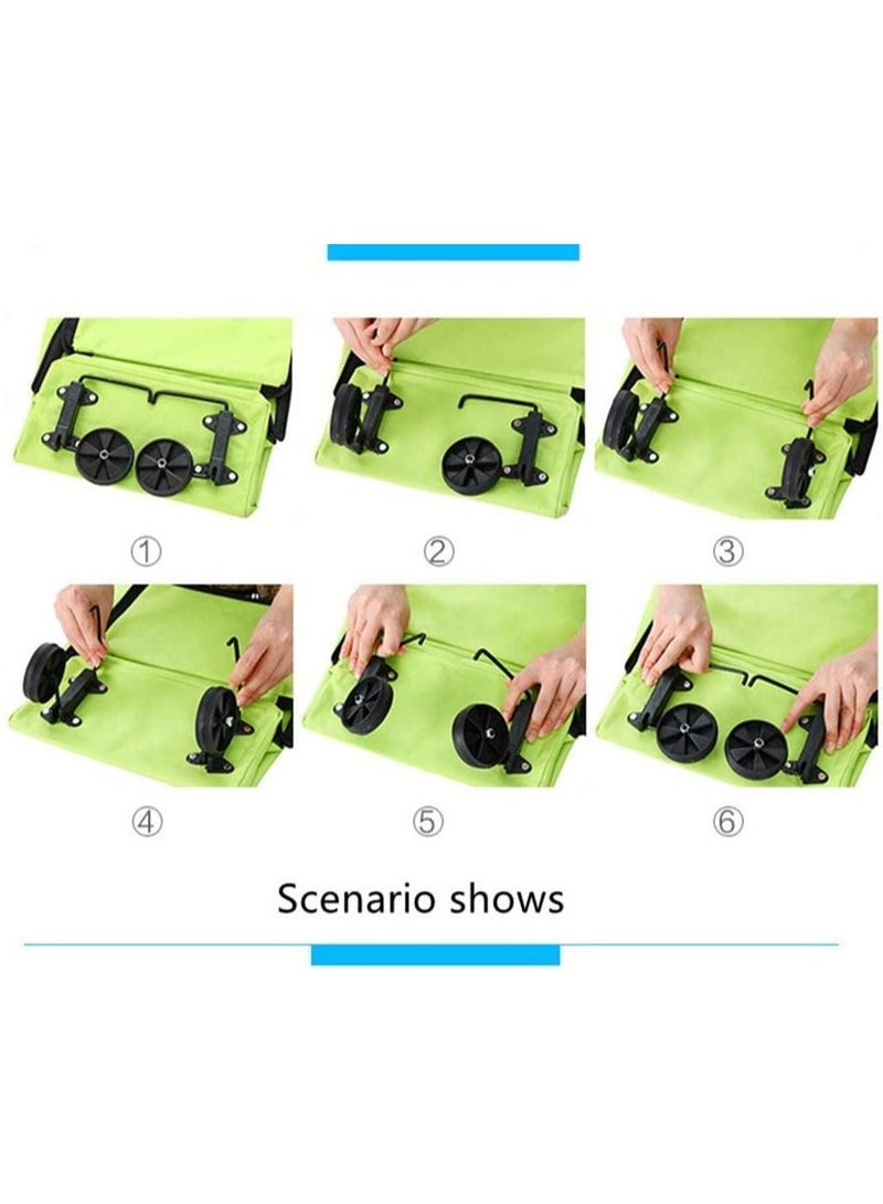 Rubik Foldable Shopping Trolley with Wheels Green - Image 3