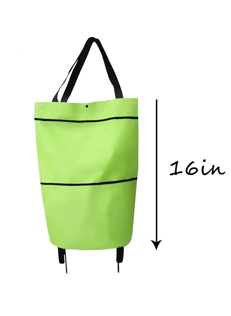 Rubik Foldable Shopping Trolley with Wheels Green - Image 1