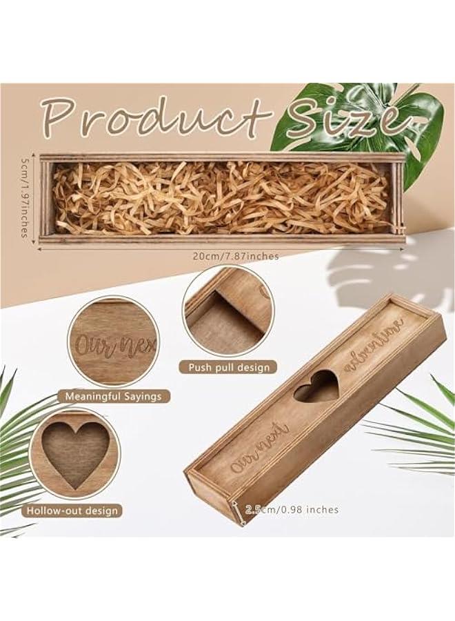 ميكسد صندوق تذكاري لاختبار الحمل من يلا جوي - صندوق هدايا خشبي للكشف عن الطفل للزوج والاجداد - غطاء قلاب مغناطيسي، حامل اختبار وتخزين الهدايا التذكارية (بني) - Image 3