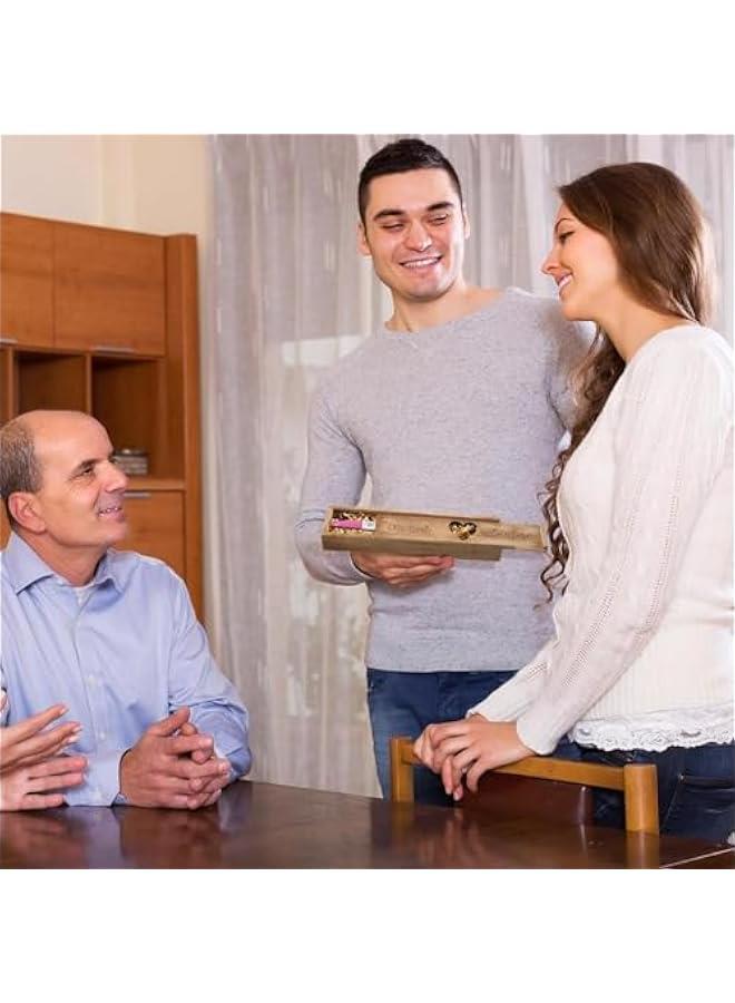 ميكسد صندوق تذكاري لاختبار الحمل من يلا جوي - صندوق هدايا خشبي للكشف عن الطفل للزوج والاجداد - غطاء قلاب مغناطيسي، حامل اختبار وتخزين الهدايا التذكارية (بني) - Image 4