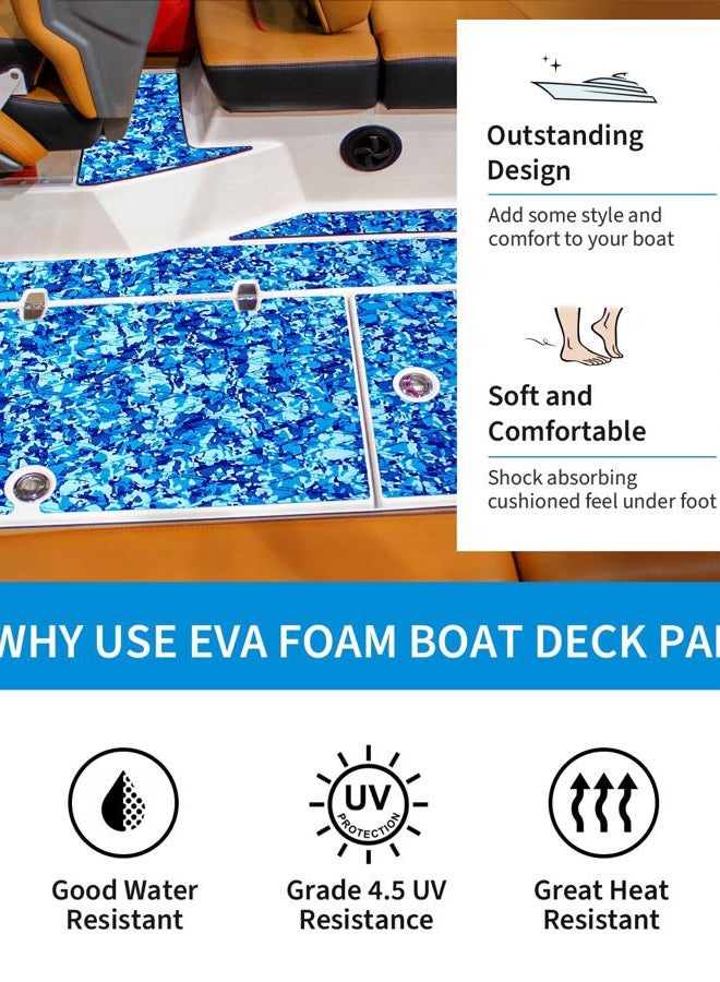 OCEANBROAD Self-Adhesive 48''x16.8'' Camouflage Boat Flooring Non-Slip Traction Pad EVA Foam Sheet Marine Grip Mat for Boats Surfboard SUP Paddle Board Kayak Yacht, Camo Ocean - Image 4