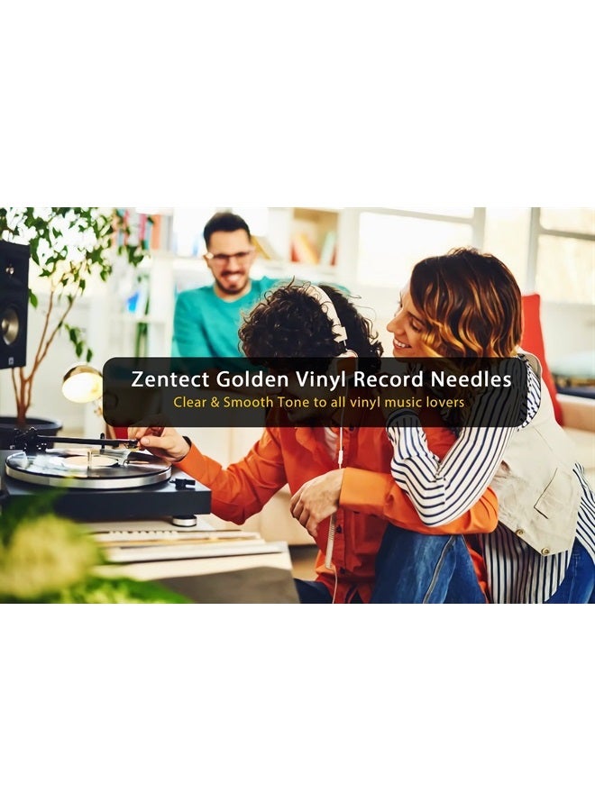 ZenTect Vinyl Record Player Needles - Zentect Upgraded Golden Record Needle Diamond Turntable Stylus Replacement for Crosley Jensen Ion Victrola Phonograph (Pack of 4) - Image 2