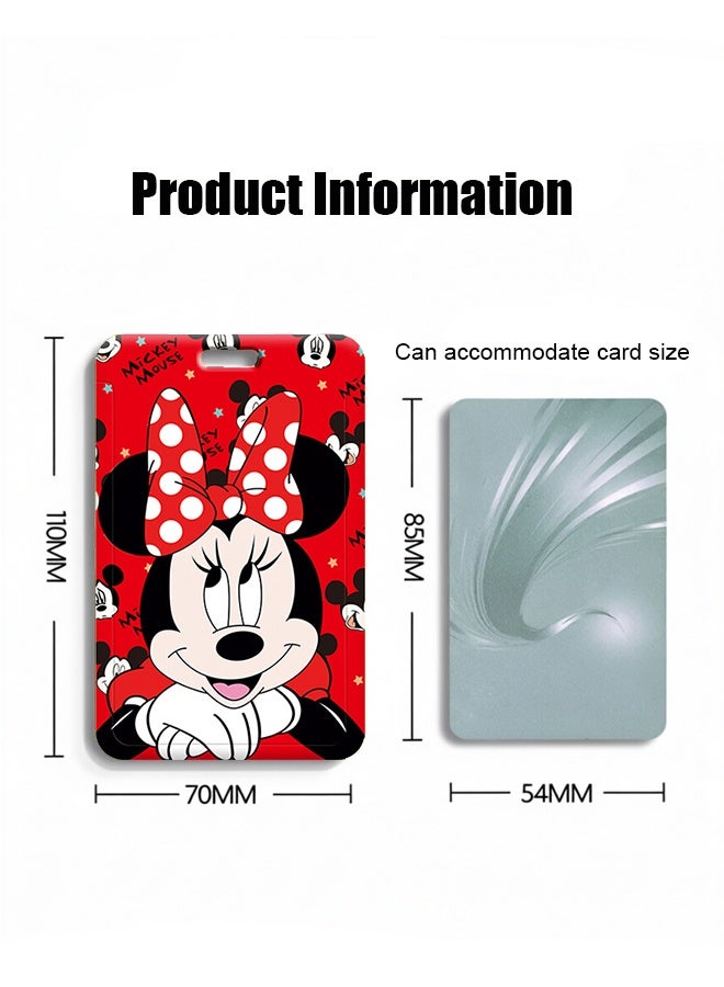MICKEY MOUSE Minnie Mouse Retractable Lanyard with ID Card Holder - Cute Cartoon Badge Reel for Students & Office Workers - Image 2