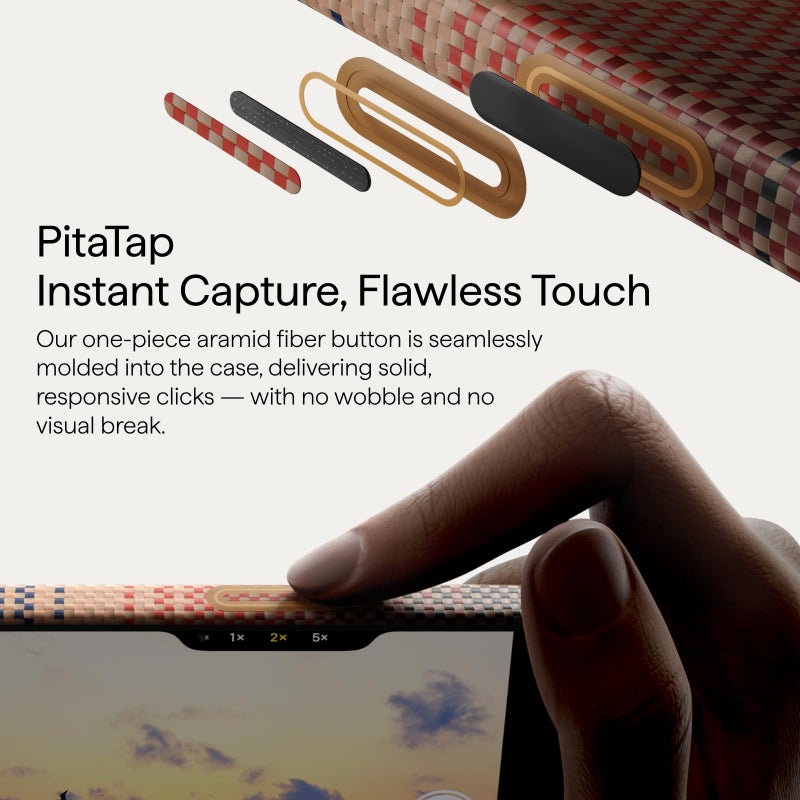 pitaka for iPhone 16 Pro Max Case Compatible with MagSafe, Thin & Light Case iPhone 16 Pro Max with a Caseless Feel, 1500D Aramid Fiber Woven [Tactile Woven-Sunset] - Image 3