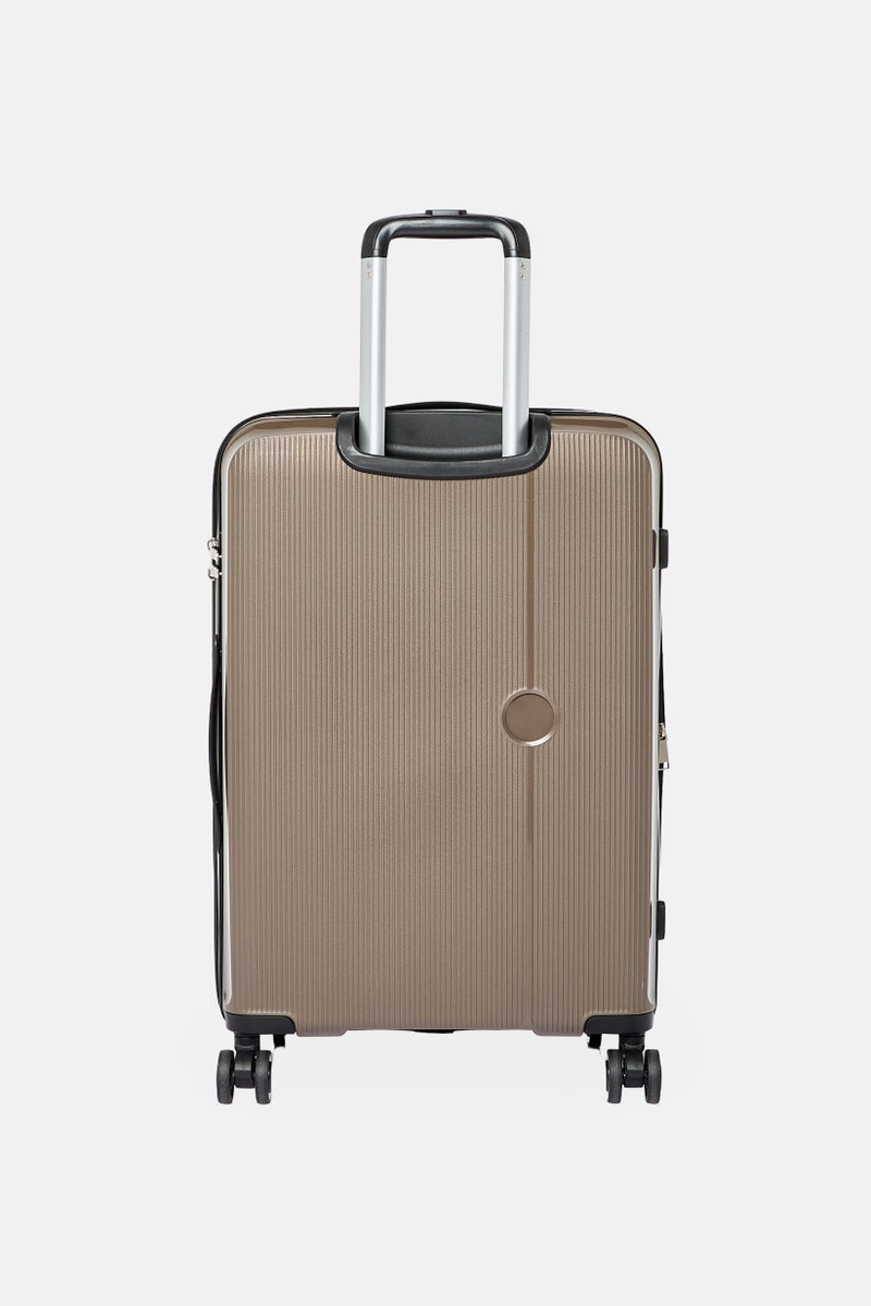 YOTO 24 Inch Brand Logo Expandable Hardshell Check In Spinner Luggage, Taupe  - Image 2