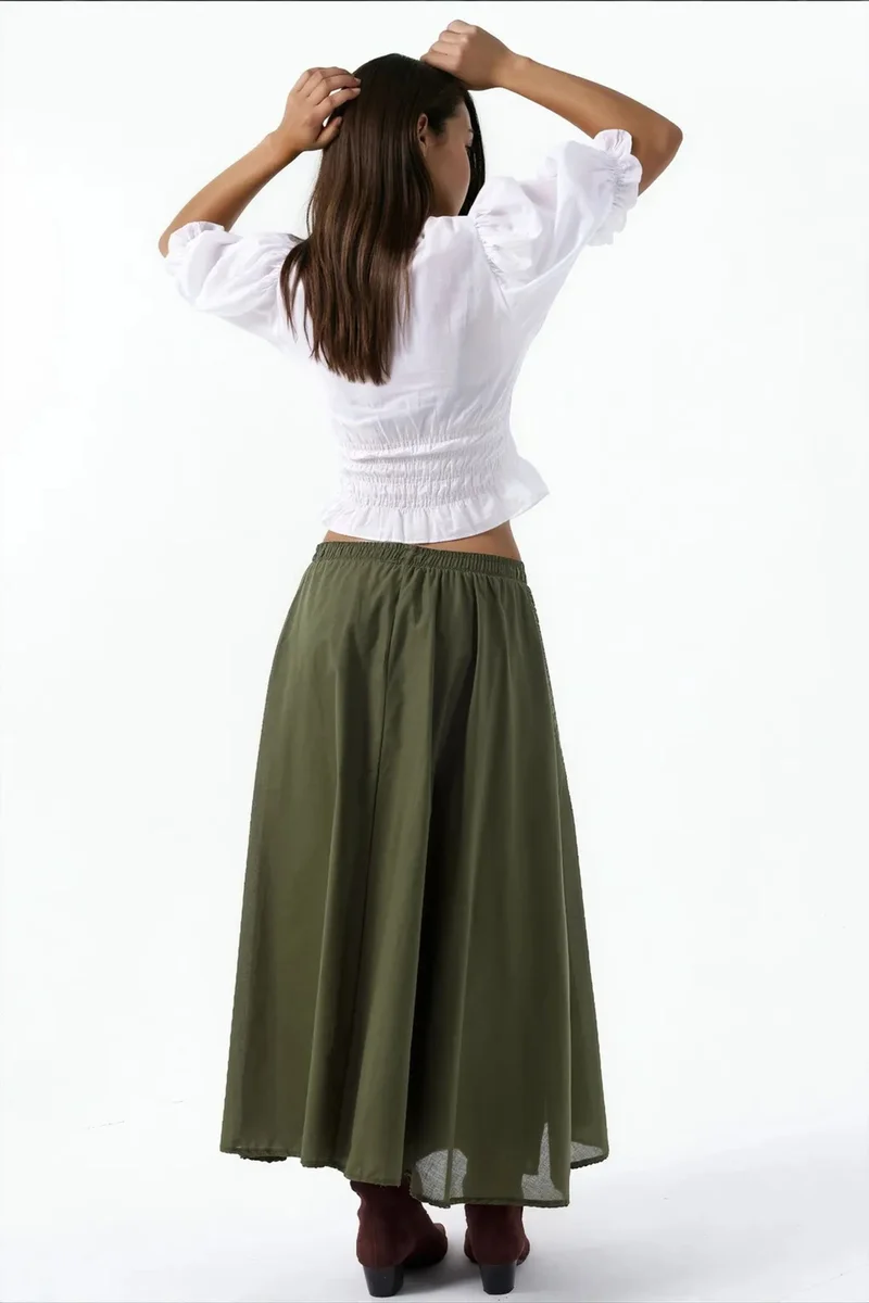 Busem BUSEM High-Waist A-Line Midi Skirt