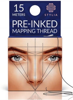 Stylia Microblading Supplies Pre-Inked Eyebrow Mapping String – 15 Meters - Ultra-Thin, Mess-Free Thread, Create a Crisp, Spot-on Brow Map Every Time – Hypoallergenic, Cosmetic Grade For Permanent Makeup  - Image 1