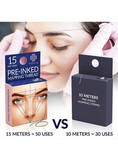 Stylia Microblading Supplies Pre-Inked Eyebrow Mapping String – 15 Meters - Ultra-Thin, Mess-Free Thread, Create a Crisp, Spot-on Brow Map Every Time – Hypoallergenic, Cosmetic Grade For Permanent Makeup  - Image 4