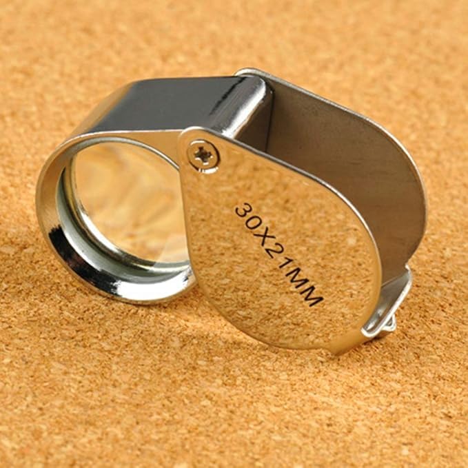 HOUSE HATCH Triplet 30X 21mm Jewelry loupe Portable Folding Magnifier, Pocket Handheld Tools Handheld Magnifying Glass for Jewelers, Coin and Stamp Collectors - Image 4