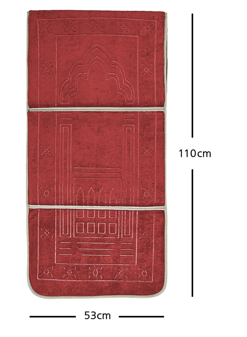 Foldable Islamic Praying Mat with Back Rest Prayer Rug with Carrying Bag Portable Cushioned Prayer Rug for Salah Size 110 X 53 Cm - Image 4