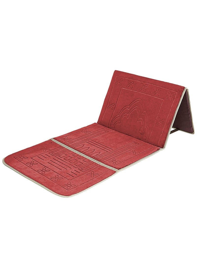 Foldable Islamic Praying Mat with Back Rest Prayer Rug with Carrying Bag Portable Cushioned Prayer Rug for Salah Size 110 X 53 Cm - Image 1