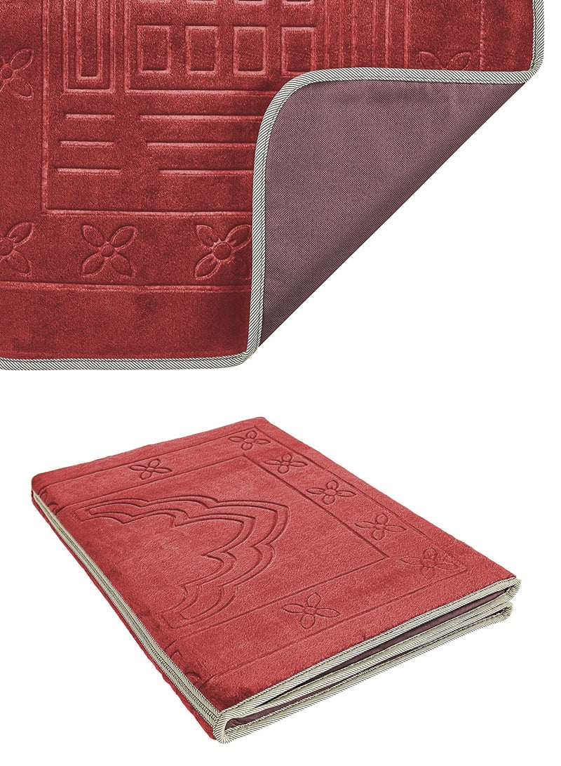 Foldable Islamic Praying Mat with Back Rest Prayer Rug with Carrying Bag Portable Cushioned Prayer Rug for Salah Size 110 X 53 Cm - Image 3