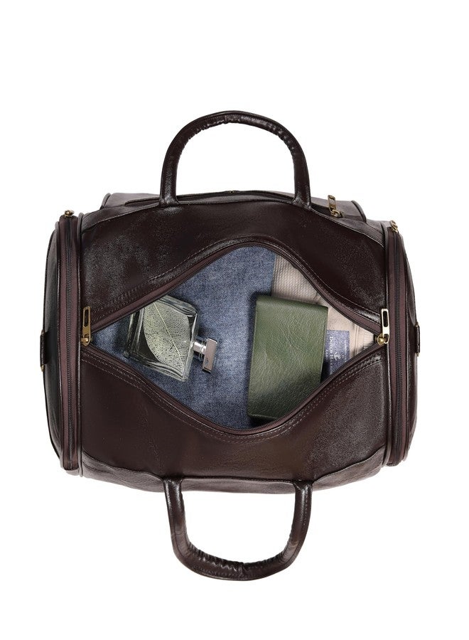 Leather World Leather Duffle Bag for Men | Travel, Gym, Sports & Overnight Bag (Brown) - Image 4