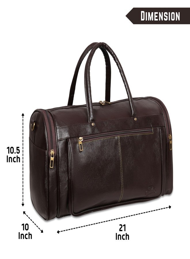 Leather World Leather Duffle Bag for Men | Travel, Gym, Sports & Overnight Bag (Brown) - Image 5