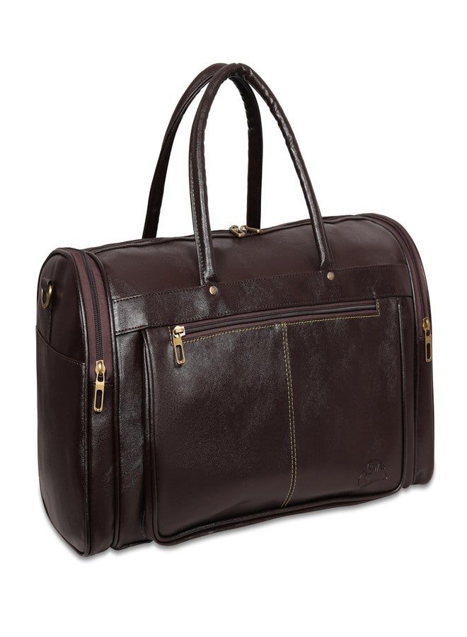 Leather World Leather Duffle Bag for Men | Travel, Gym, Sports & Overnight Bag (Brown) - Image 2