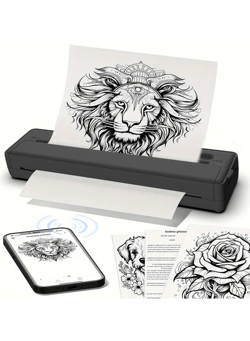 X8 Portable Thermal Printer, Supports A4 Thermal Paper, 200DPI Inkless Mobile Travel Printers for Car School Office, Mini Bluetooth Printer for Android for iOS Phone - Image 1