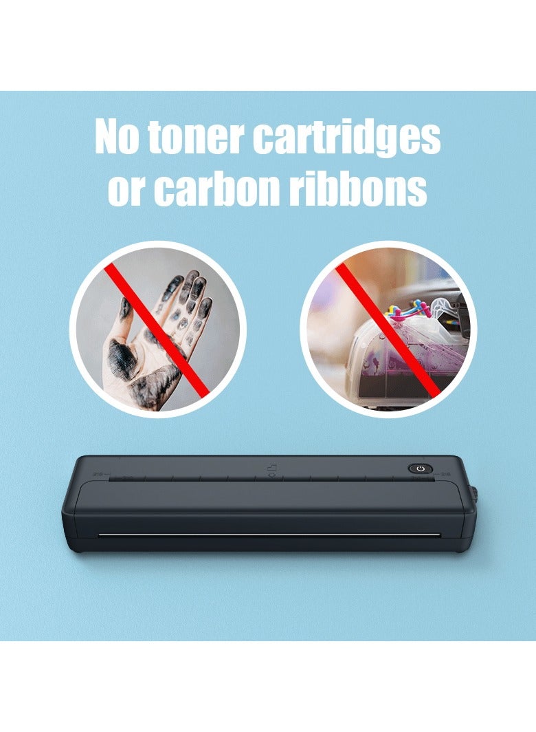 X8 Portable Thermal Printer, Supports A4 Thermal Paper, 200DPI Inkless Mobile Travel Printers for Car School Office, Mini Bluetooth Printer for Android for iOS Phone - Image 3