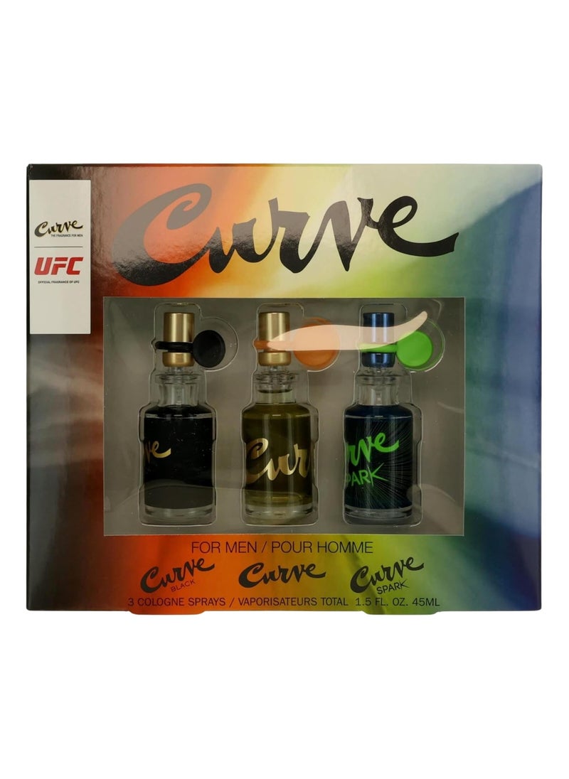 Curve - Curve Liz Claiborne Mens Cologne Travel Size Sprays 3 Piece Mini EDT 05 Ounce - Image 1