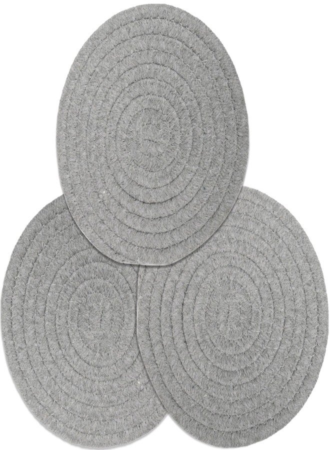 Lifaith Potholders Set Trivets Set 100% Pure Cotton Thread Weave Hot Pot Holders Set (Set of 3) Hot Pads, Hot Mats, Stylish Coasters, Spoon Rest for Bakingand Cooking, Diameter 7 Inches (Light Gray) - Image 1