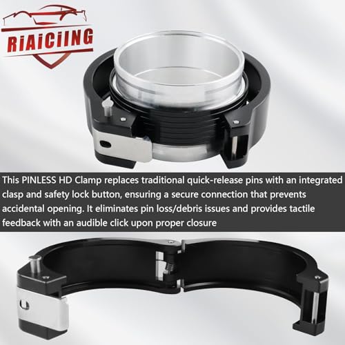 RiAiCiING 25 Inch Aluminum Quick Release V Band Clamp with Flange Intake Intercooler Pipe HD Clamp Pinless - Image 3