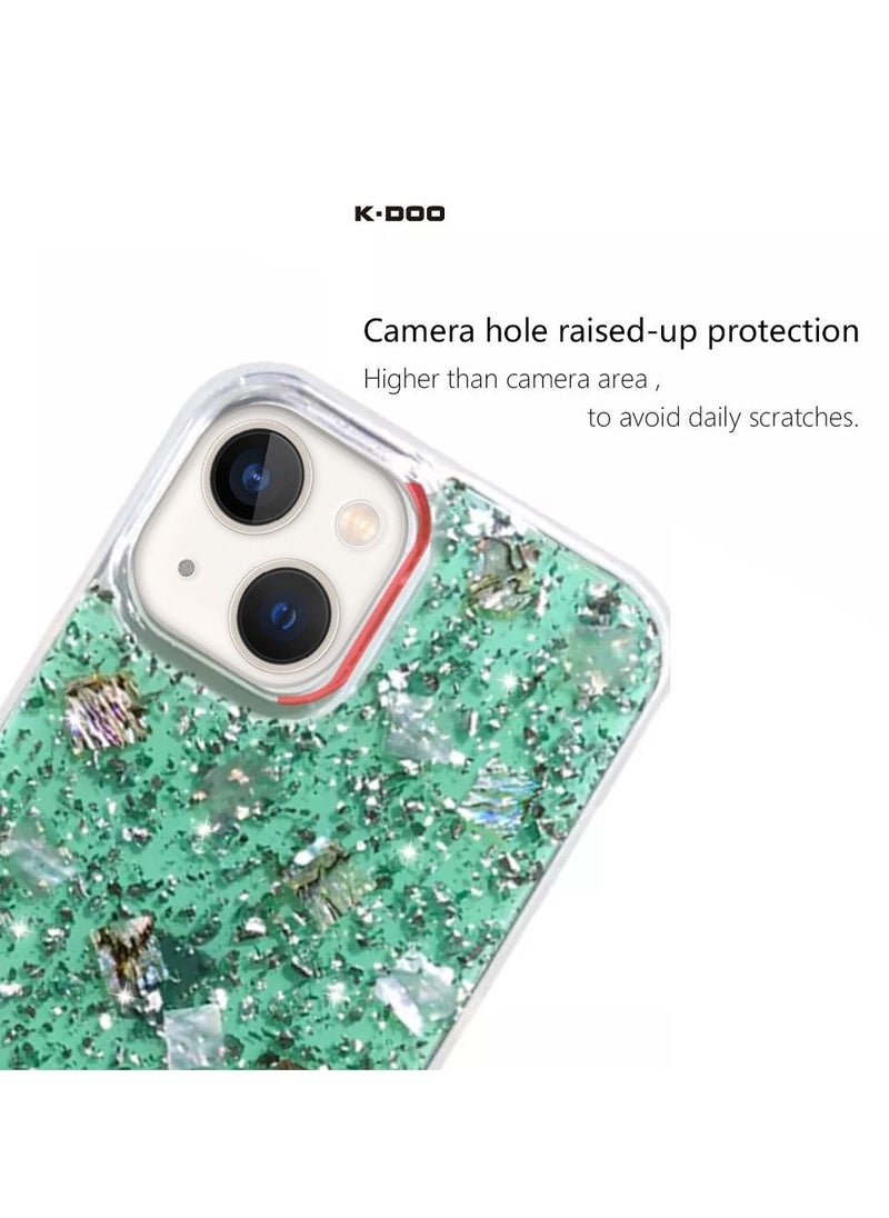 K-Doo - iPhone 13 Case Flash Series 3D Glitter Bling Shiny Cover Shockproof Fashion Back Cover 6.1 inch Green - Image 1