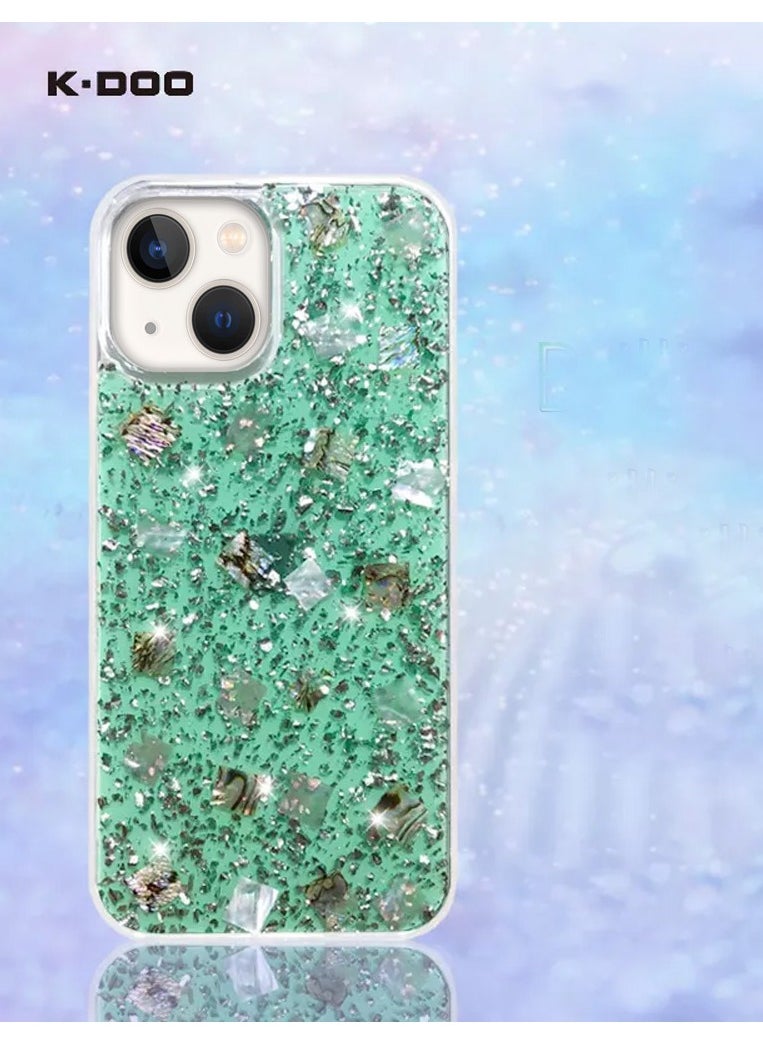 K-Doo - iPhone 13 Case Flash Series 3D Glitter Bling Shiny Cover Shockproof Fashion Back Cover 6.1 inch Green - Image 1