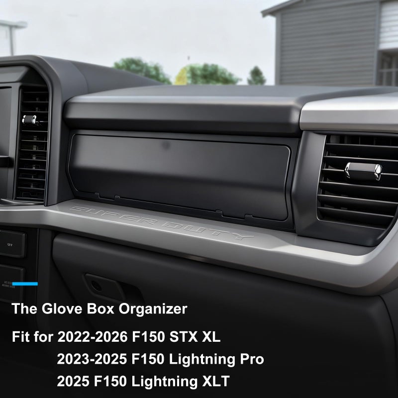 RAVOTOM Glove Box Organizer Compatible with 2022-2026 Ford F150 STX XL/2023-2025 Lightning Pro/2025 Lightning XLT Passenger Side Hidden Insert Accessories Glove Storage Compartment Organizer Tray - Image 2