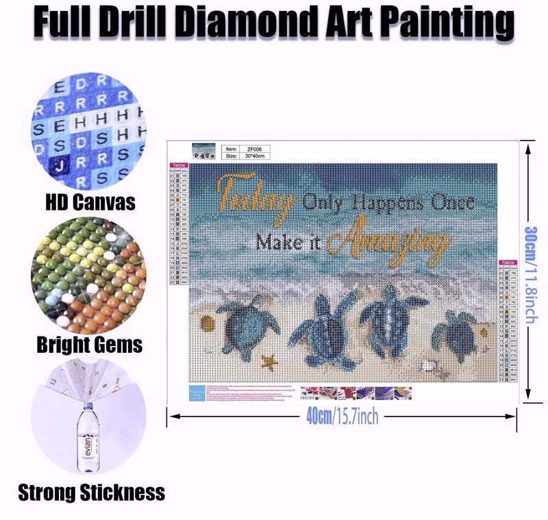 Legrace Sea Turtle Diamond Art Painting Kits for Adults - Full Drill Diamond Dots Paintings for Beginners, Round 5D Paint with Diamonds Pictures Gem Art Painting Kits DIY Adult Crafts Kits 12x16inch - Image 4