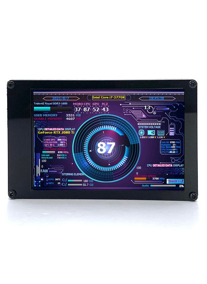 Generic - 3.5 Inch IPS Display Screen Secondary Screen Mini Monitor Horizontal Vertical Screen Switching 360° Rotation Dual USB Ports - Image 1