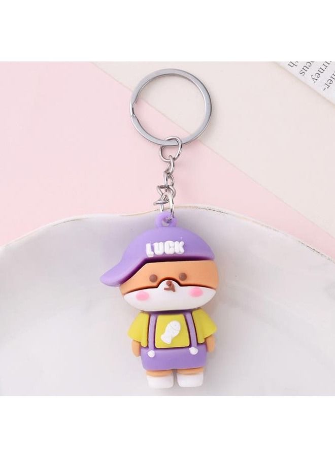 Generic Distinguished cartoon keychain cute accessory cartoon boy character keychain fits car purse and bag cute creative gift 