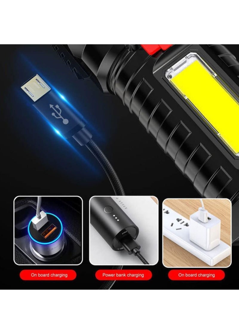 Excefore Torches Led Super Bright, Five-Nuclear Explosion LED Flashlight Strong Light Rechargeable, Led Spotlight Flashlight Portable Powerful Searchlight with 4 Lighting Modes  - Image 3