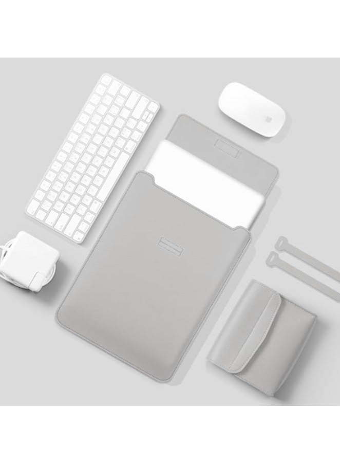 Green Tiger Laptop Sleeve Bag, Compatible with MacBook 12 inch, Compatible with MacBook Air 11 Inch Case Model A1370 A1465-Mac Air 11.6inch, Leather Case with Small Bag Tabl, Tablet Bags Case, Gray - Image 2